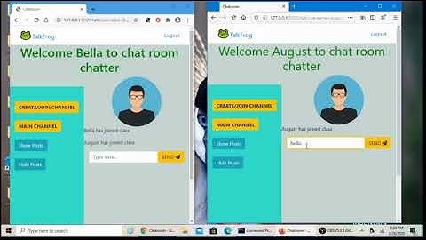 Chat Application using FLASK and SOCKET.IO using two separate open browsers - Chrome and Firefox