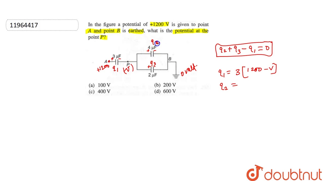 In The Figure A Potential Of 10 V Is Given To Point A And Point B Is Earthed What I Youtube