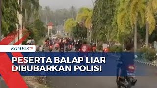 Pelaku Balap Liar di Lampung Kocar-kacir Dibubarkan Polisi, 45 Sepeda Motor Diamankan,