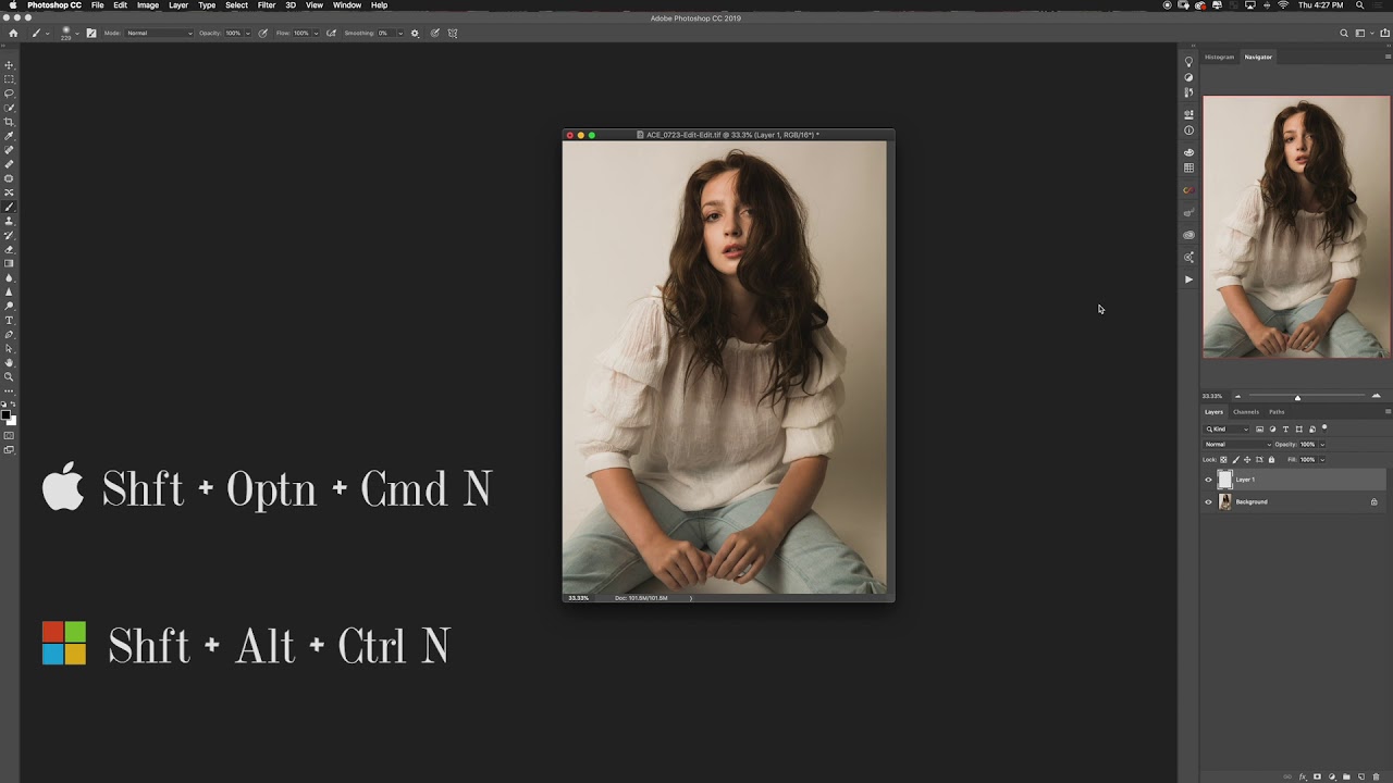 How to quickly create a new layer in photoshop youtube