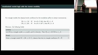 Lukas Zenger, 05/12/2024: intuitionistic modal logic with the master modality