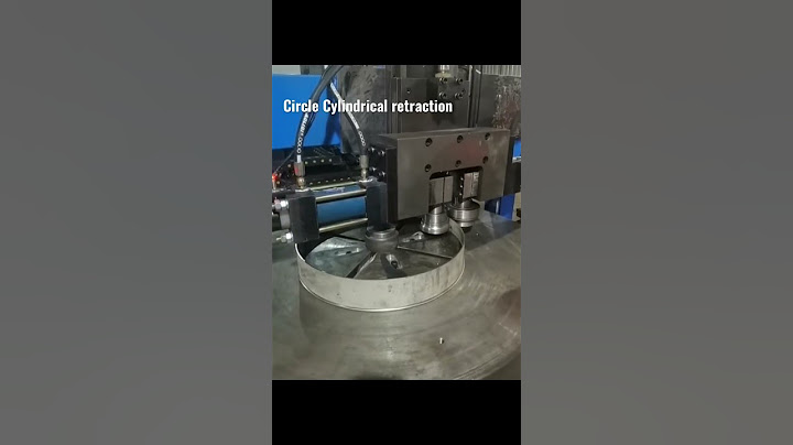 Metal circle, cylindrical shrinkage. Cylindrical shrinking machine
