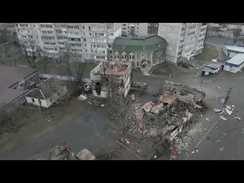 Drone captures battle aftermath in Ukraine's Borodyanka