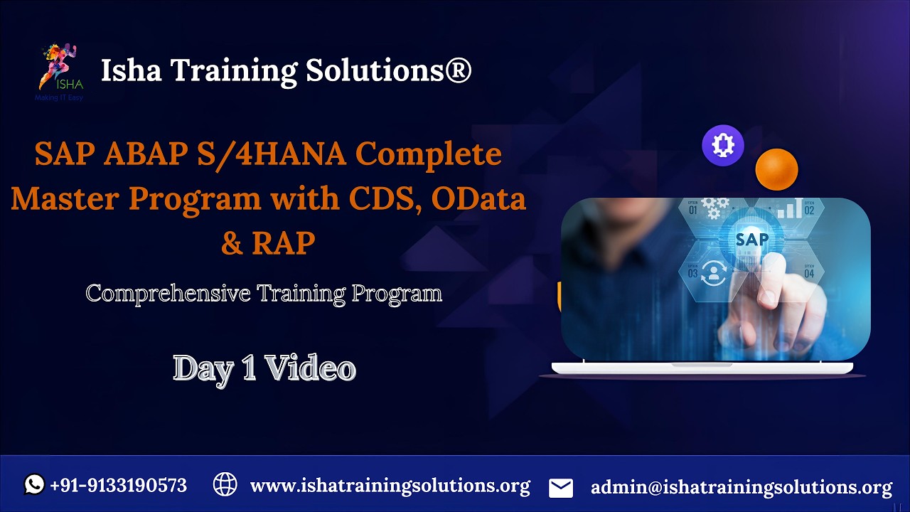 SAP ABAP Day1 Video On 10th march 2026.Call or WhatsApp us on +91-9133190573 to Enroll