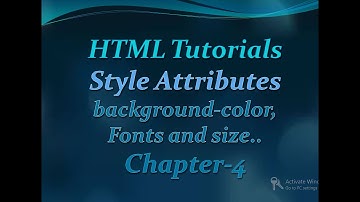 Style Attributes in HTML Tutorials (Chapter-4) | HTML Web designing | by khyati jadhav