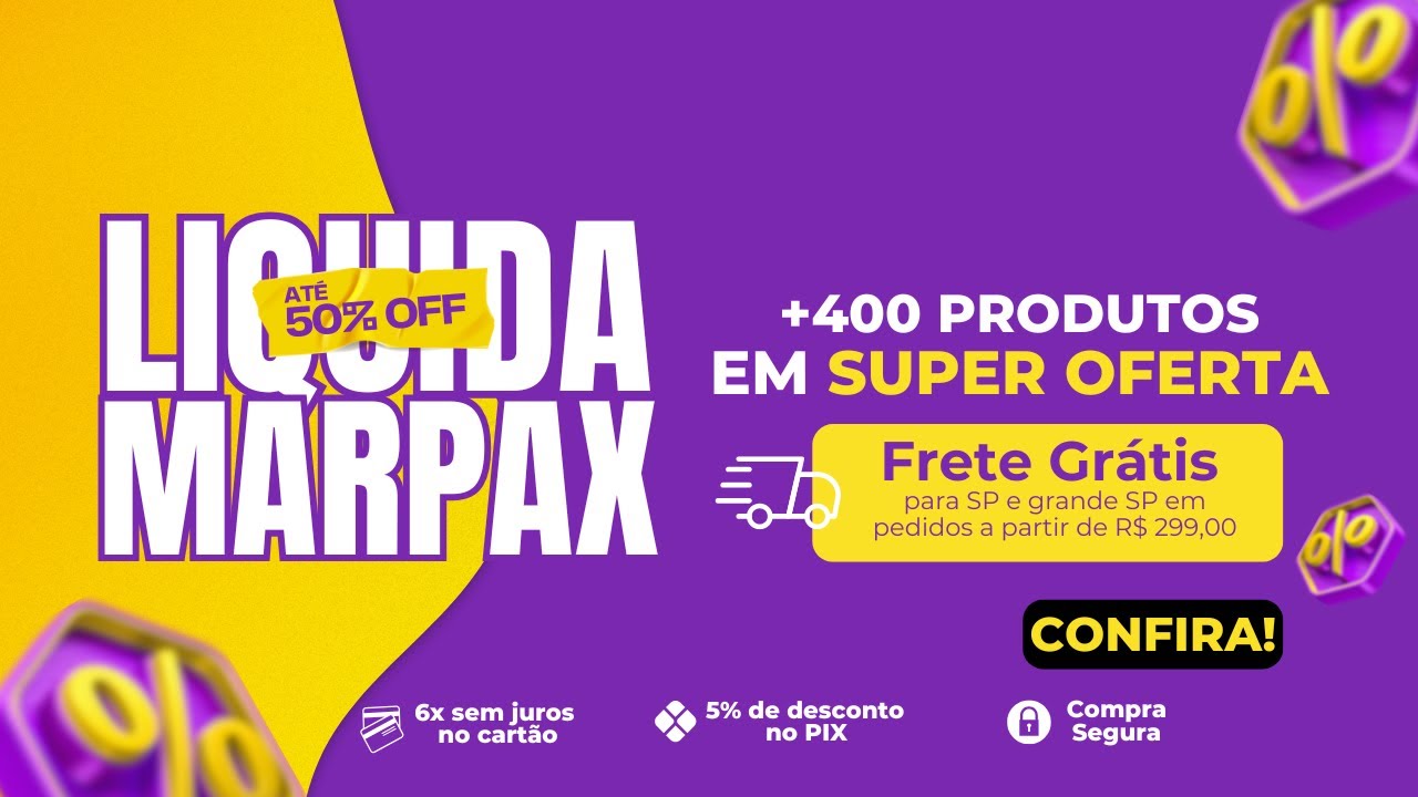Capa do vídeo Vem aproveitar as ofertas da Liquida Marpax! ATÉ 50%OFF 🧡