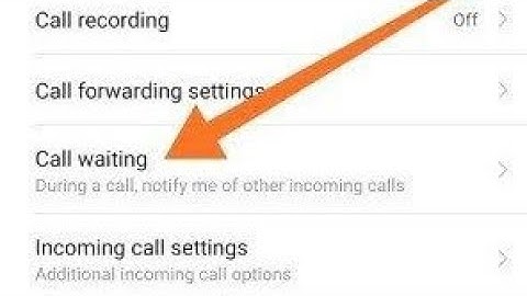 Redmi note 9 pro call waiting setting