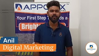Testimonial By Anil on Digital Marketing at Apponix Technologies