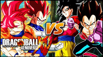 Dragonball Xenoverse: SSJ God Goku and Vegeta vs SSJ4 Goku and Vegeta【HD】