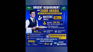 Waiter Jobs in Saudi Arabia 2026 | Salary, Visa &amp; Hotel Jobs