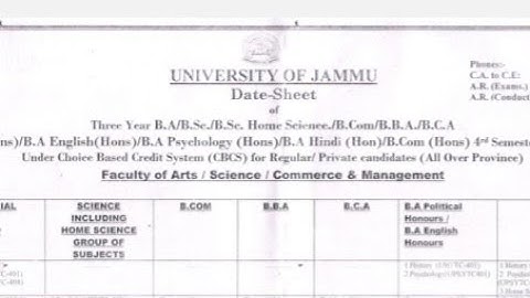 Jammu University Advance Datesheet 😡😡👎👎..4th 6th.  Check Report .