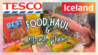 ICELAND + TESCO FOOD HAUL & MEAL PLAN | GROCERY HAUL UK