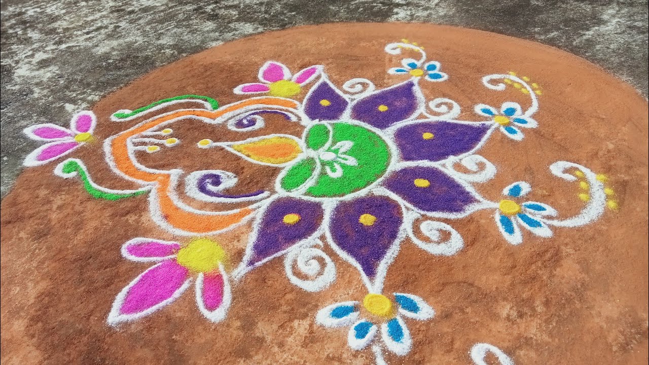 easy rangoli //daily use rangoli at home //🥰diwali special rangoli //# ...