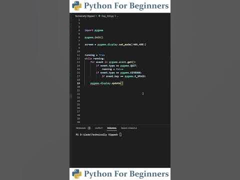 Get Keyboard Inputs In Pygame | Python For Beginners - YouTube