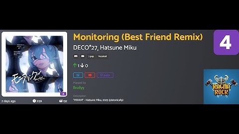 Monitoring (Best Friend Remix) - DECO*27 ft Hatsune Miku Lvl 4 (Custom) [Ragnarock VR]