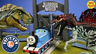 New Lionel Thomas and Friends Train Set Vs Jurassic World Dinosaurs Unboxing - WD Toys