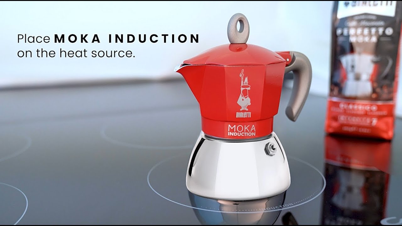  Bialetti New Moka Induction Coffee Maker Moka Pot, 6 Cups, 280  ml, Aluminium, Red, Compatible with Induction pan and Gas stove: Italian  Made: Home & Kitchen