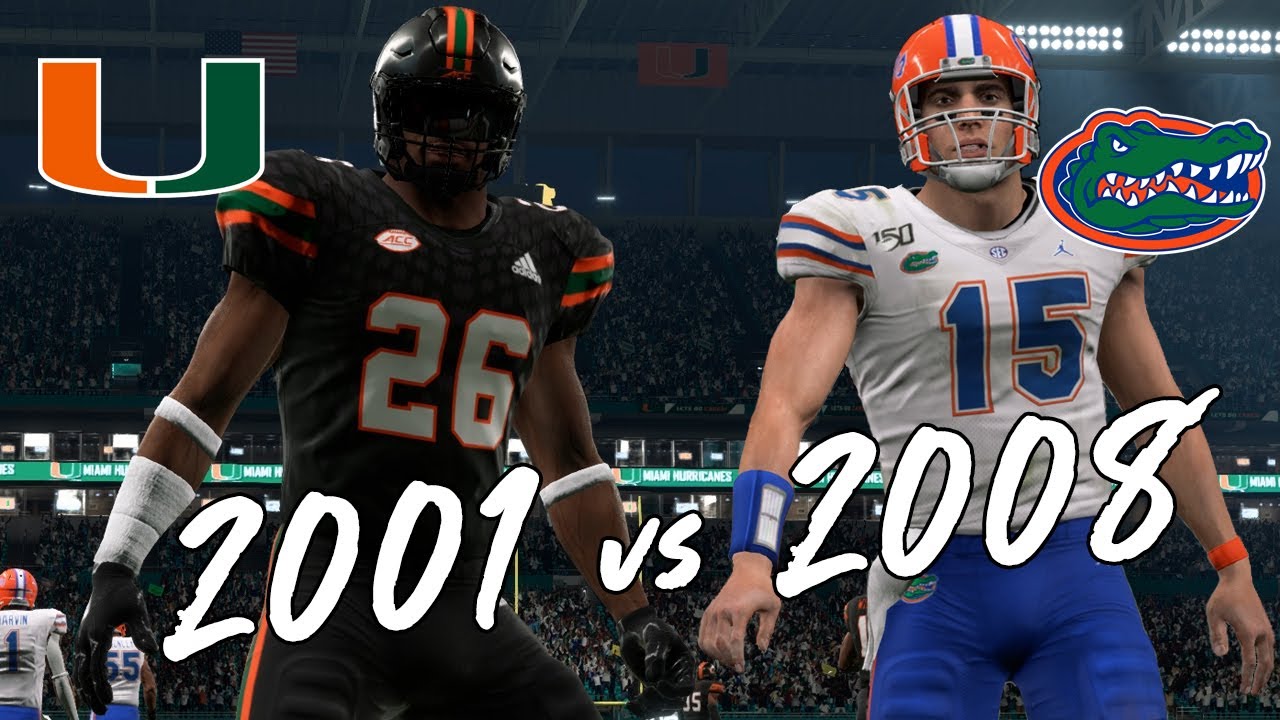 2001 Miami Hurricanes vs. 2008 Florida Gators  Feat. Ed Reed, Sean Taylor,  Andre Johnson, Tim Tebow 