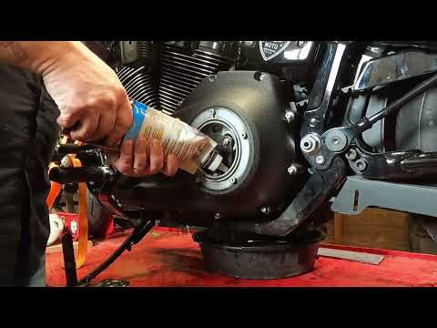 Changing the primary oil on a big twin Harley
