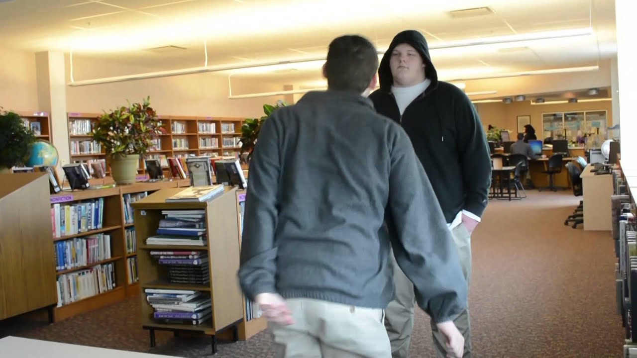 Epic Library fight (caution very graphic) - YouTube