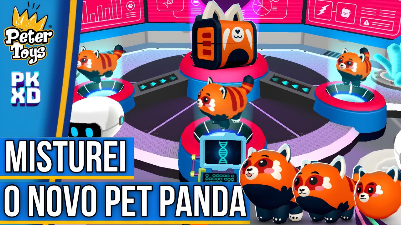 PK XD MISTUREI 3 NOVOS PETS PANDA VERMELHO NA MÁQUINA DO CIENTISTA