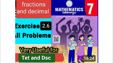 Class 7th maths #Fractions#exercise no:2.6#tet#dsc