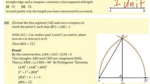 LC HL construct the line segment of length root 2 and root 3