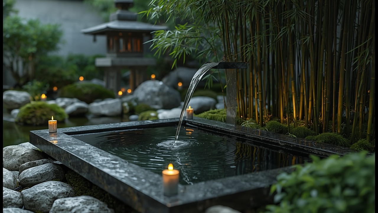 Zen Escape in a Japanese Garden 🌿 Water Sounds & Calming Music for Deep Relaxation