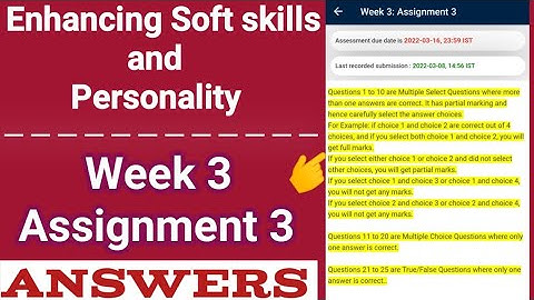 NPTEL-22 | Enhancing Soft Skills & Personality | Assignment - 3 | Most Probable Answers