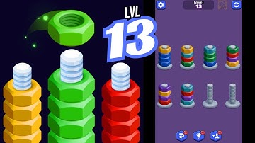 🏅 NUTS SORT MASTER 🤪 Level 13 🧩 Gameplay Walkthrough