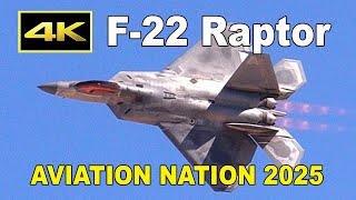 [4K]  日本ではなかなか見れない F-22ラプター 驚きのデモフライト - ネリス空軍基地エアショー（2025年4月6日）/ F-22 Demo - Aviation Nation 2025