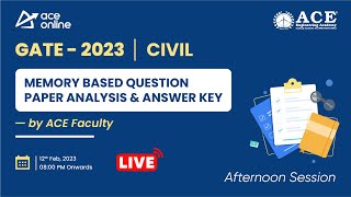 GATE 2023 (CIVIL):  Memory based Question Paper Analysis & KEY by ACE Faculty | Afternoon Session screenshot 3