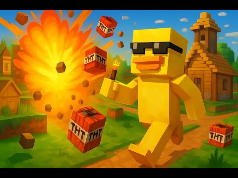 Minecraft tnt blast in village #minecraft #minecraftvideos #shortsfeeds
