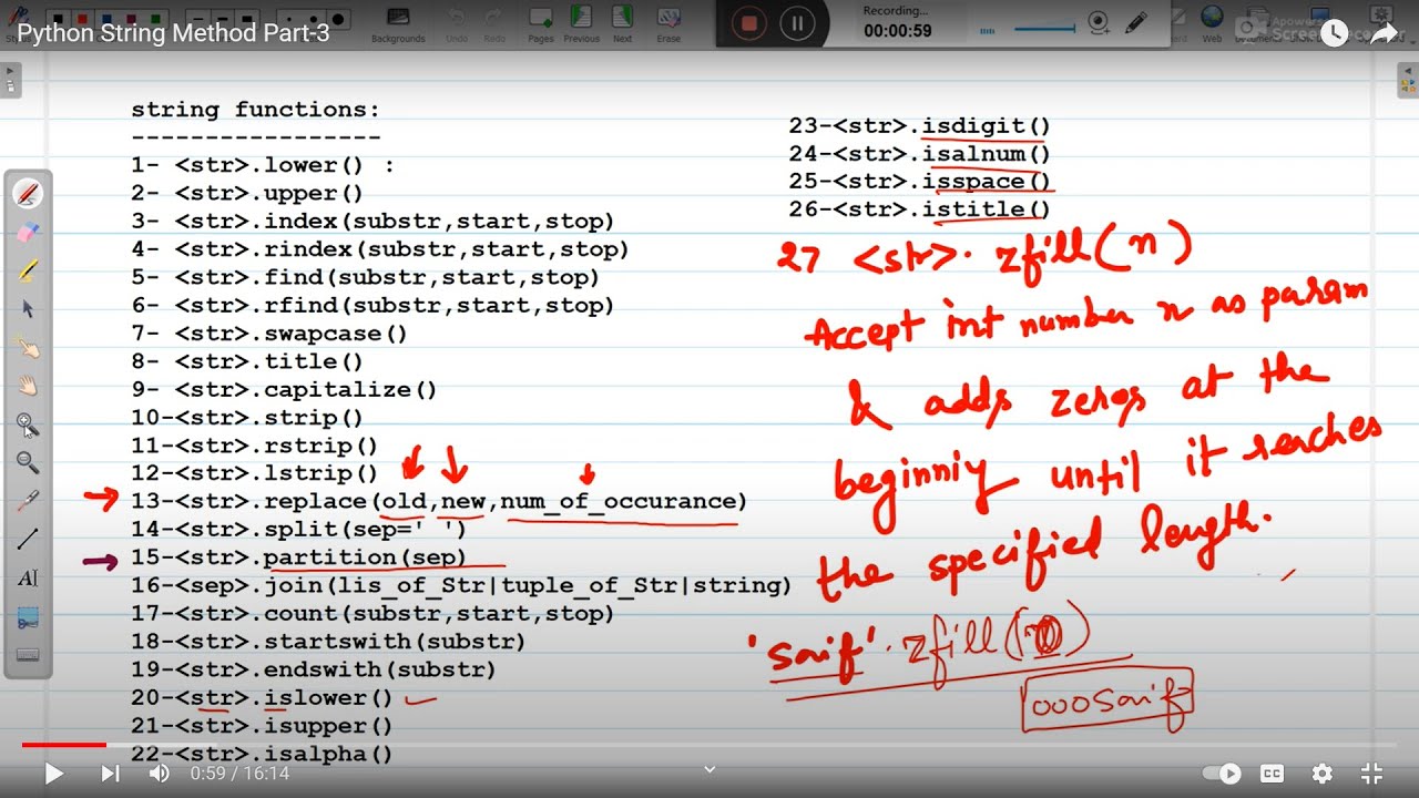 Python String Method Part-3 | find() rfind() rplace() index ...