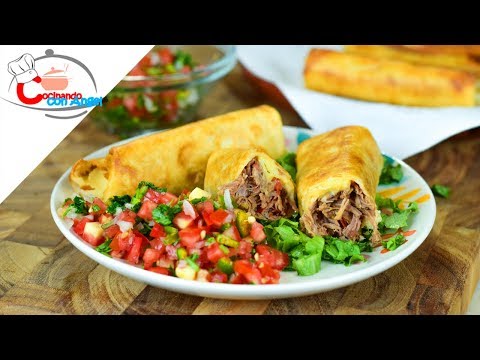 Chimichangas al Horno con Carnitas