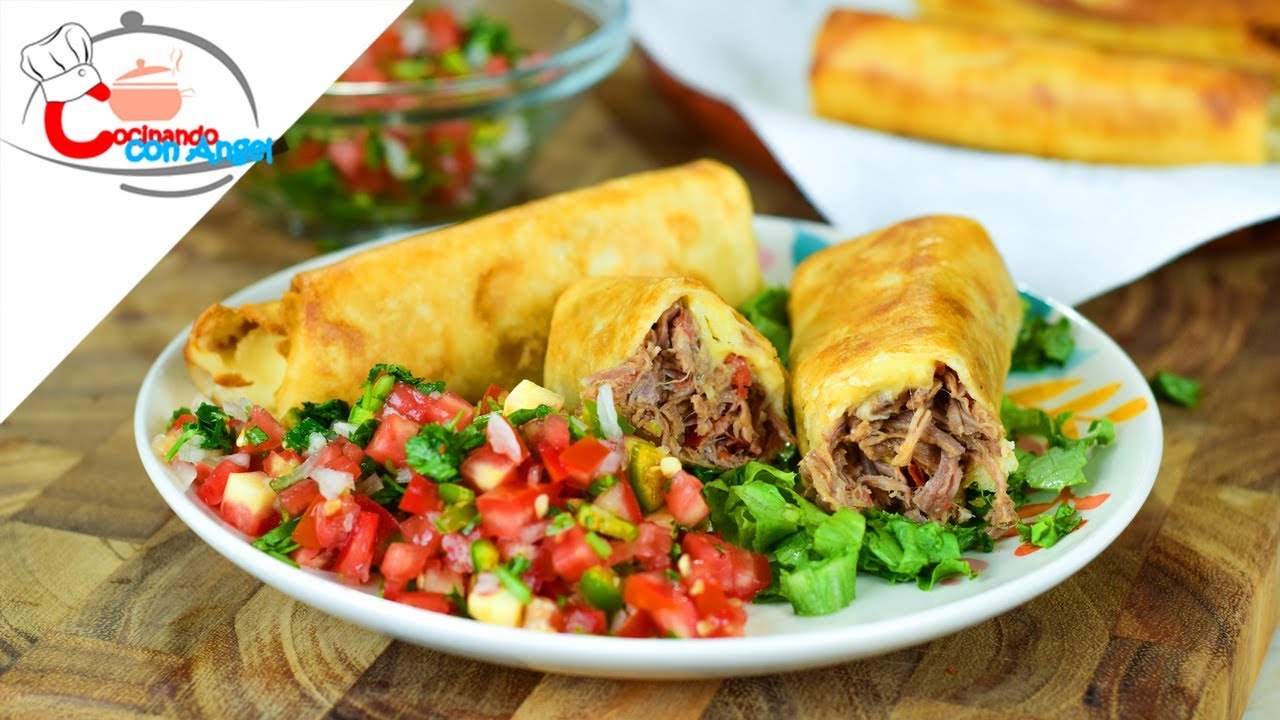 Chimichangas de Deshebrada Fáciles y Deliciosas 