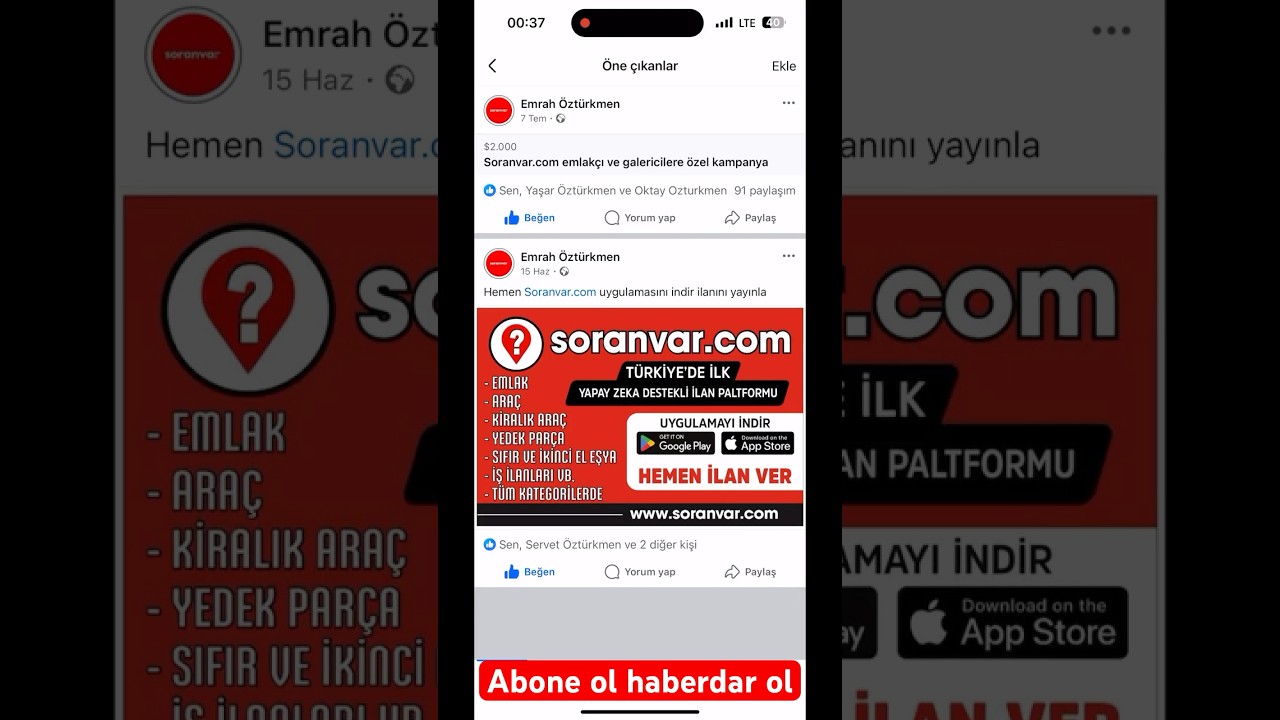 📢 Soranvar.com Türkiye Facebook Grubu – Katıl, Kazan, Paylaş! 
