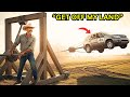 The HOA tried to trespass again - so I threw their SUV off my farm!
