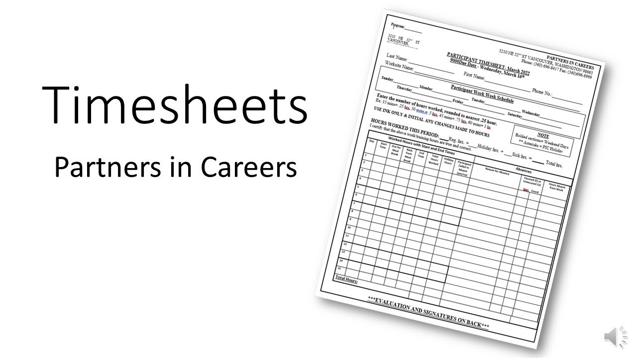 Timesheet Overview Video YouTube