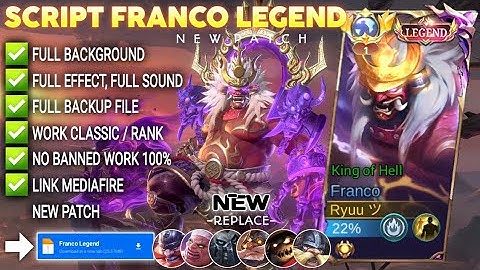 Script Skin Franco Legend - King Of Hell No Password | Full Effect Voice | Patch Terbaru