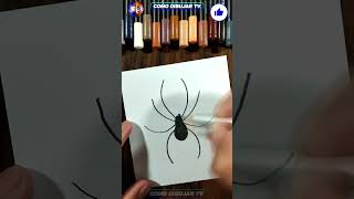 dibujando araña 🔵😀 #shorts #dibujo