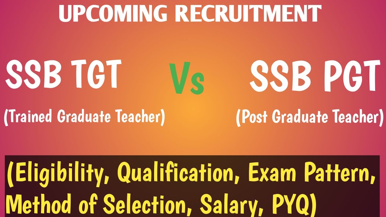 UPCOMING SSB TGT & PGT RECRUITMENT ❤️ || Eligibility, Qualification, Exam Pattern, Selection, Salary