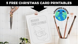Five free printable Christmas cards to color in