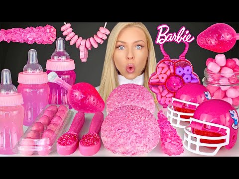 ASMR Pink Desserts, Mixed Berry Baby Bottle Drink, Marshmallow Frosting, Lindor Sprinkles Mukbang 먹방