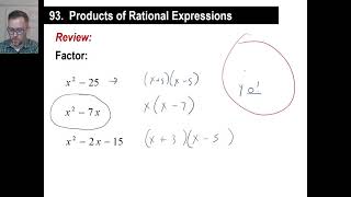 Saxon Math - Algebra 1: 3rd Edition (Lesson 93 - Products and Quotients of Rational Expressions,)