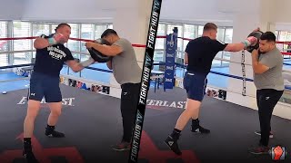 Canelo Alvarez Busting Up The Mitts With Power Right Hands And Uppercuts During Training In Mexico