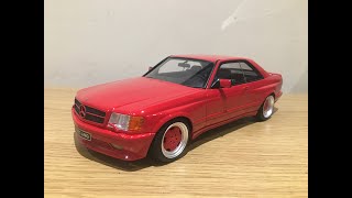 1:18 Otto Mercedes 560 SEC AMG Red - YouTube