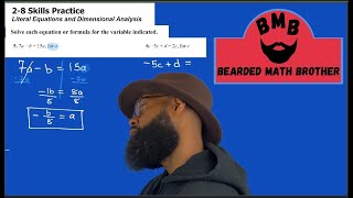 McGraw Hill Algebra 1, Chapter 2, Lesson 8  - Literal Equations and Dimensional Analysis