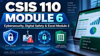 CSIS 110 Module 6 Overview | Cybersecurity, Digital Safety & Excel Module 2