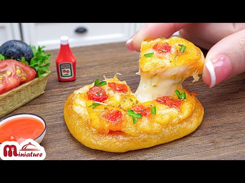 Super Tasty Miniature Rectangle Pepperoni Pizza Recipe ASMR Cooking Mini Food